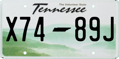 TN license plate X7489J