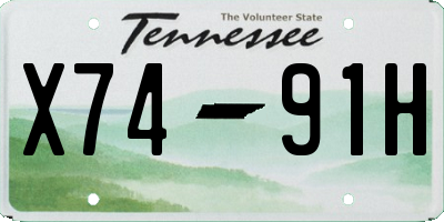 TN license plate X7491H