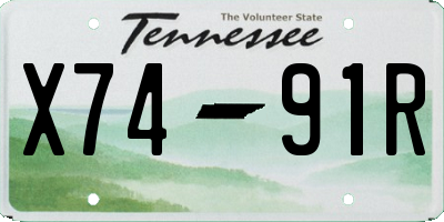 TN license plate X7491R