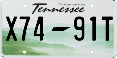 TN license plate X7491T