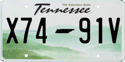 TN license plate X7491V