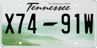 TN license plate X7491W