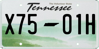 TN license plate X7501H