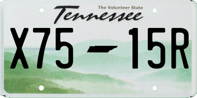 TN license plate X7515R