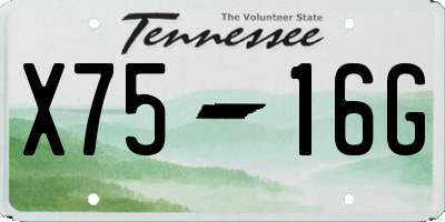 TN license plate X7516G