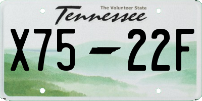 TN license plate X7522F