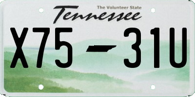 TN license plate X7531U