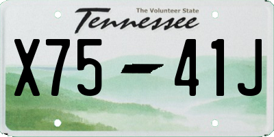 TN license plate X7541J