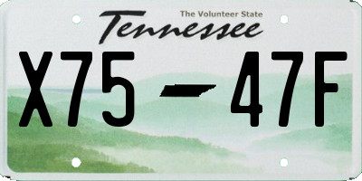 TN license plate X7547F