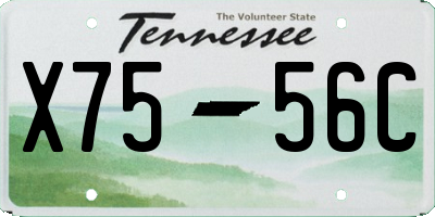 TN license plate X7556C