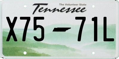 TN license plate X7571L