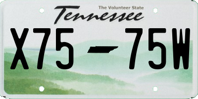 TN license plate X7575W