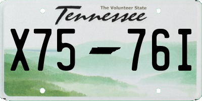 TN license plate X7576I