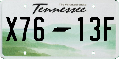 TN license plate X7613F