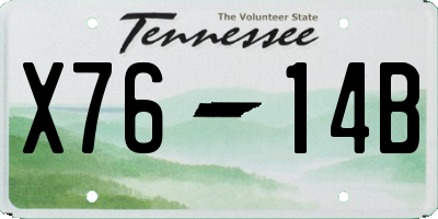 TN license plate X7614B
