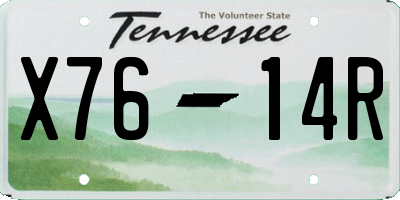 TN license plate X7614R