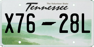 TN license plate X7628L