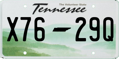 TN license plate X7629Q