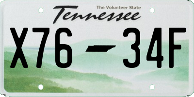 TN license plate X7634F