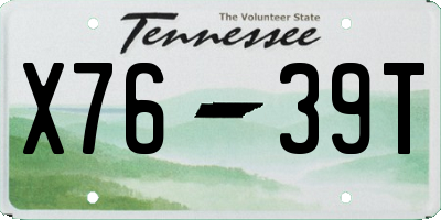 TN license plate X7639T