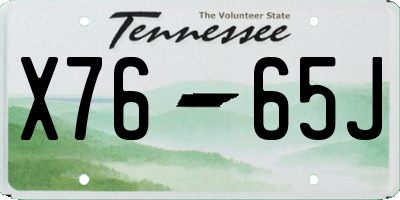 TN license plate X7665J