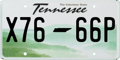 TN license plate X7666P