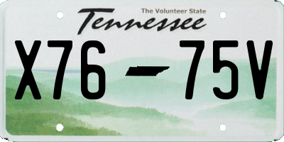 TN license plate X7675V