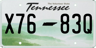 TN license plate X7683Q