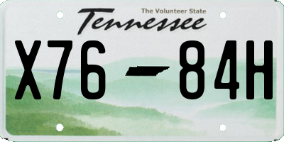 TN license plate X7684H