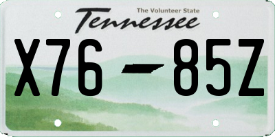 TN license plate X7685Z
