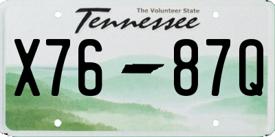 TN license plate X7687Q