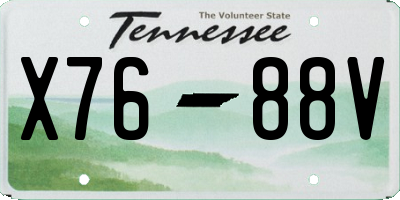 TN license plate X7688V