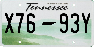 TN license plate X7693Y