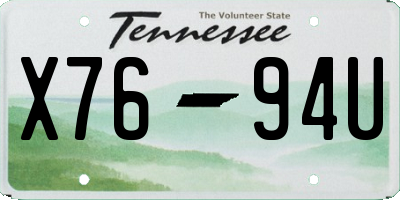 TN license plate X7694U