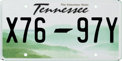 TN license plate X7697Y