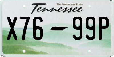 TN license plate X7699P