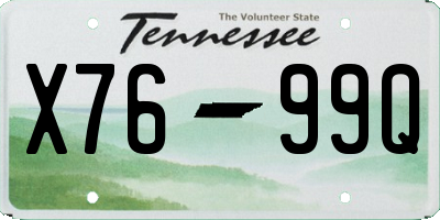 TN license plate X7699Q