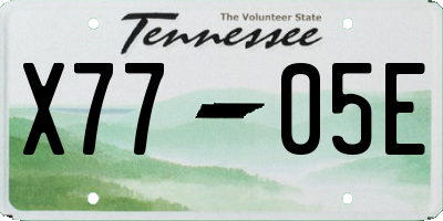 TN license plate X7705E