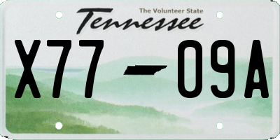 TN license plate X7709A
