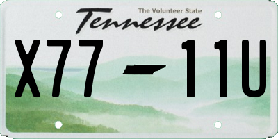 TN license plate X7711U