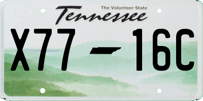 TN license plate X7716C