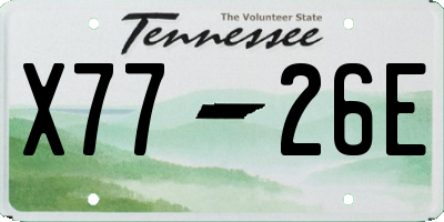 TN license plate X7726E