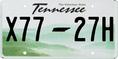 TN license plate X7727H