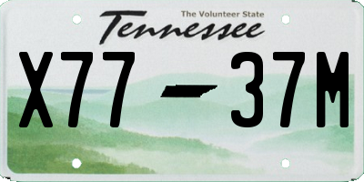 TN license plate X7737M