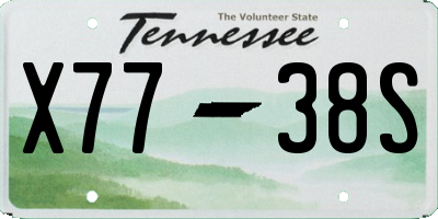 TN license plate X7738S