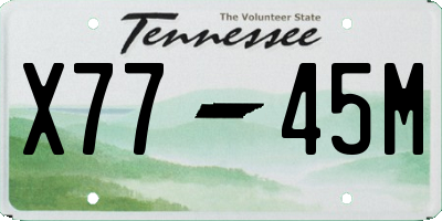 TN license plate X7745M