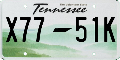 TN license plate X7751K