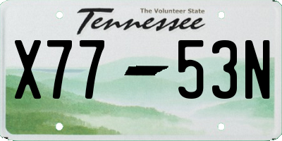 TN license plate X7753N