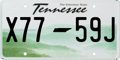 TN license plate X7759J