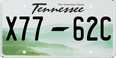 TN license plate X7762C
